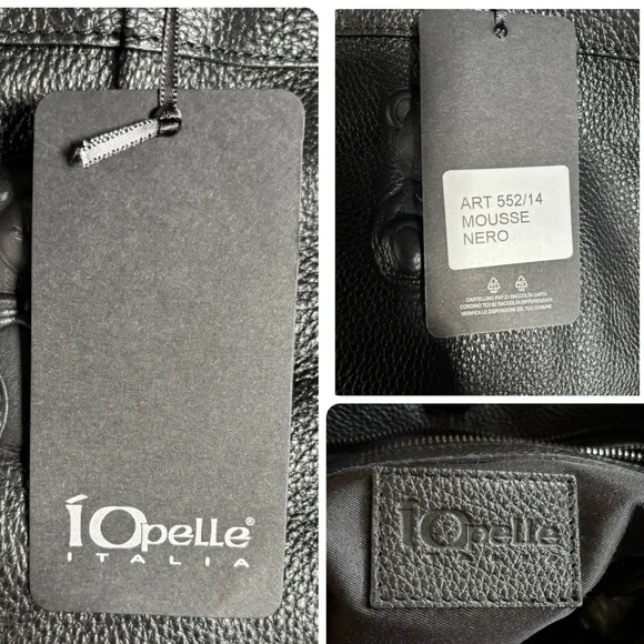 Io Pelle rare black Teddy bears embossed leather tote - Picture 16 of 16